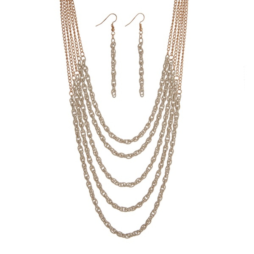 Gold and Ivory Layering Necklace Set